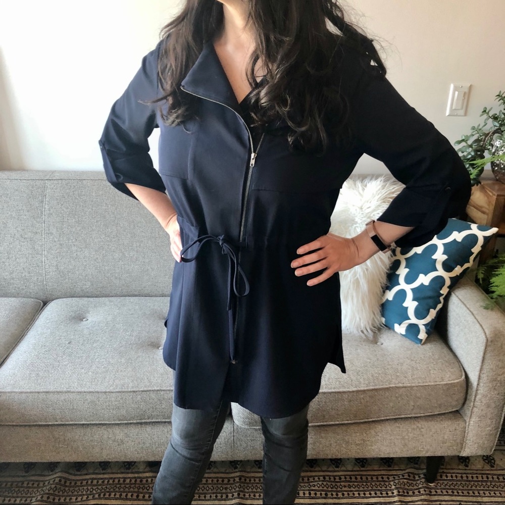 Pleione Nordstrom jacket dress navy blue